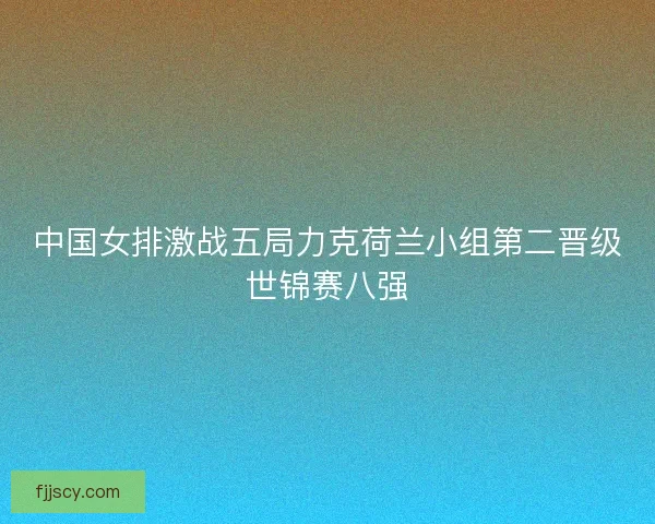 中国女排激战五局力克荷兰小组第二晋级世锦赛八强
