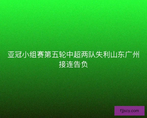 亚冠小组赛第五轮中超两队失利山东广州接连告负 亚冠小组赛第五轮中超两队失利山东广州接连告负